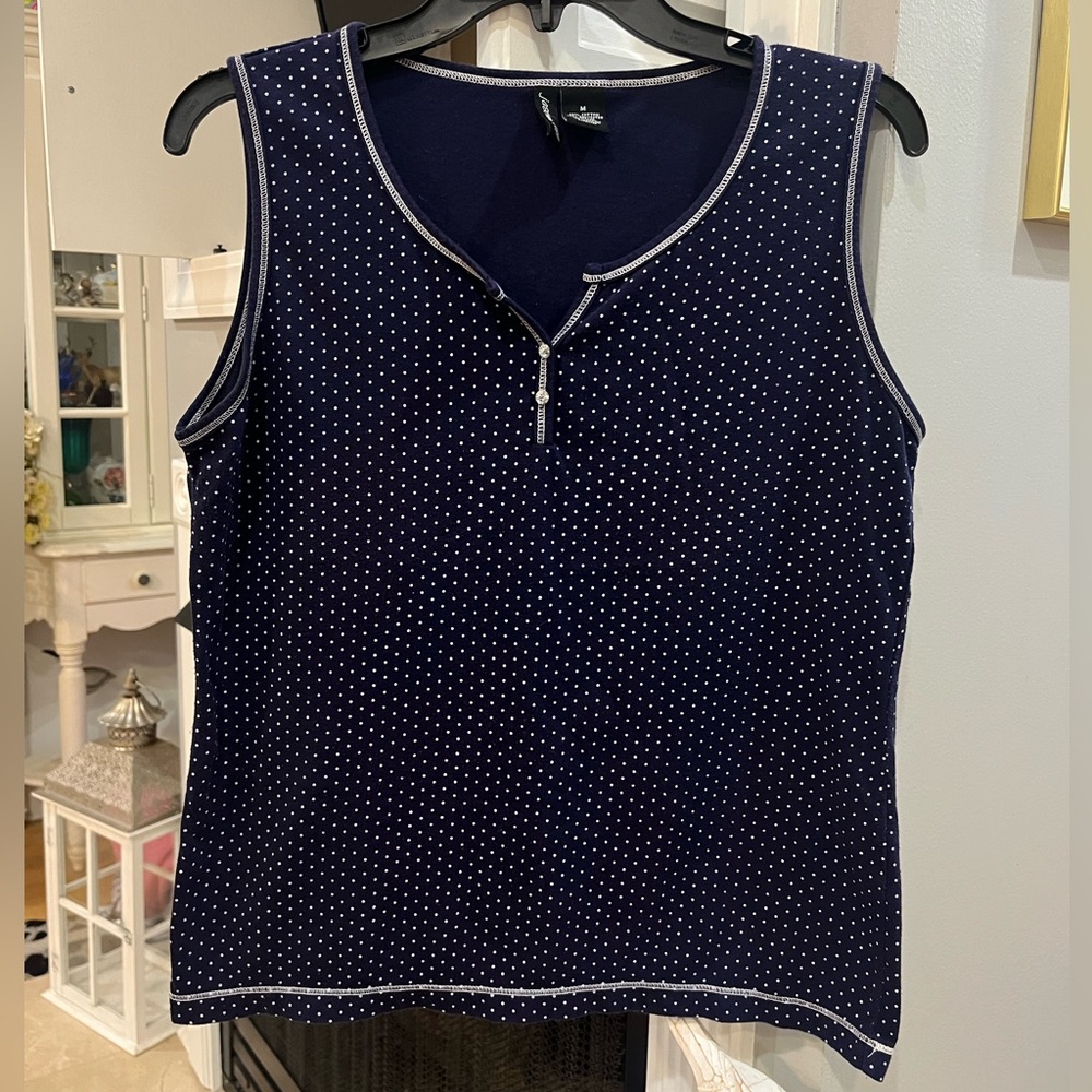 Jasonmaxwell Women’s Sleeveless Polka Dot Retro Blouse Shirt Top